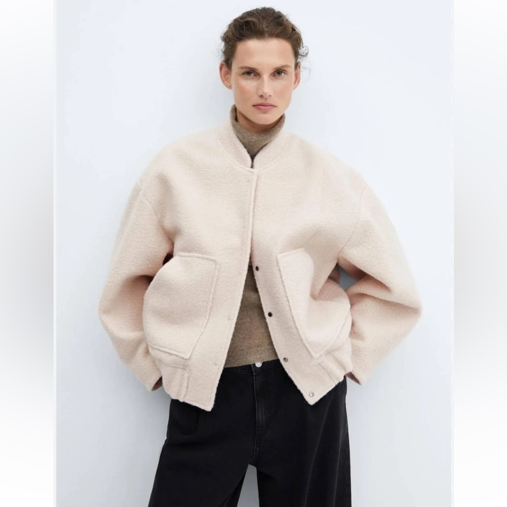 Mango textured bomber jacket